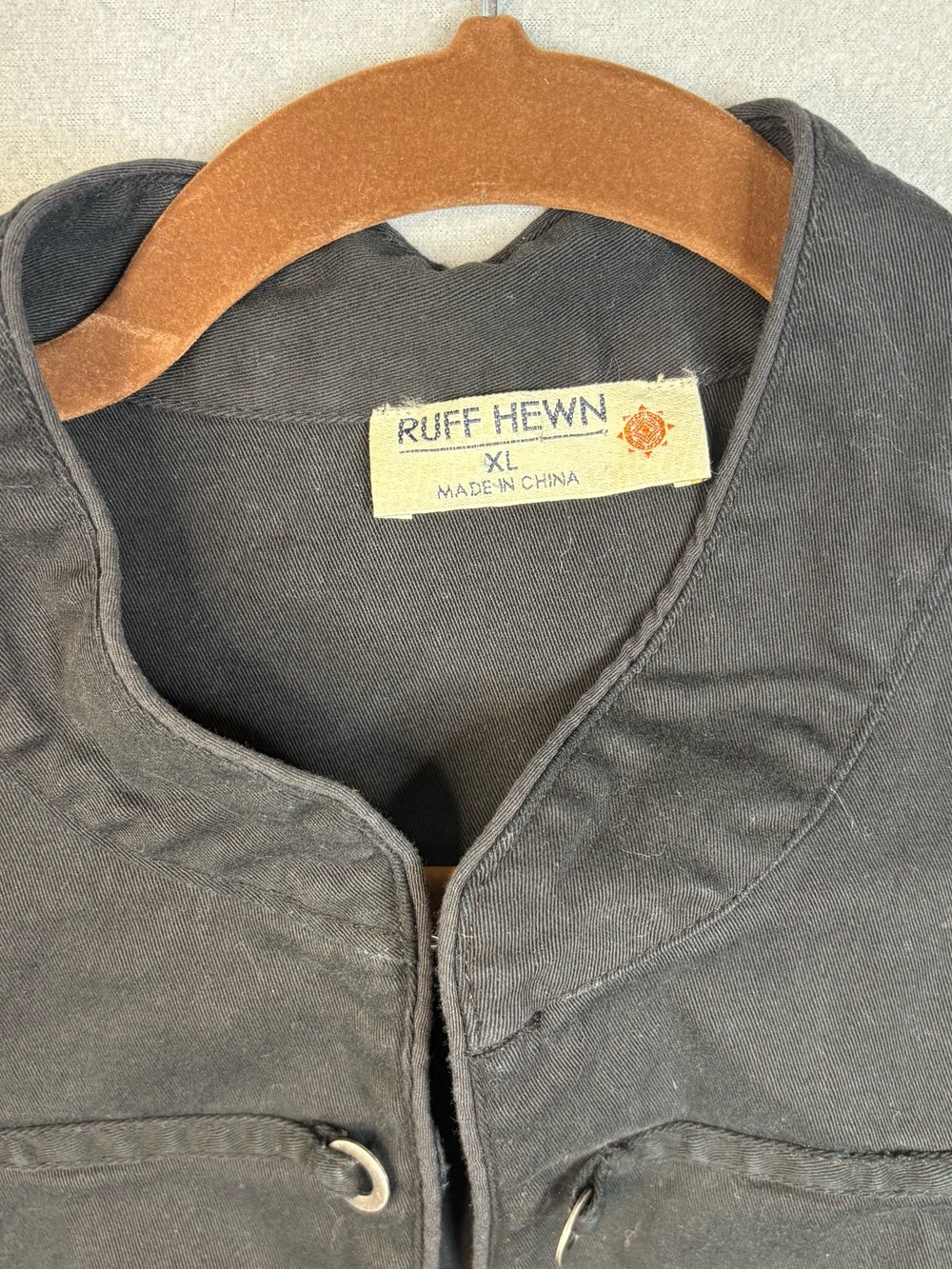 Ruff Hewn Black Military-Style Cotton Field Jacket - Picture 2 of 8
